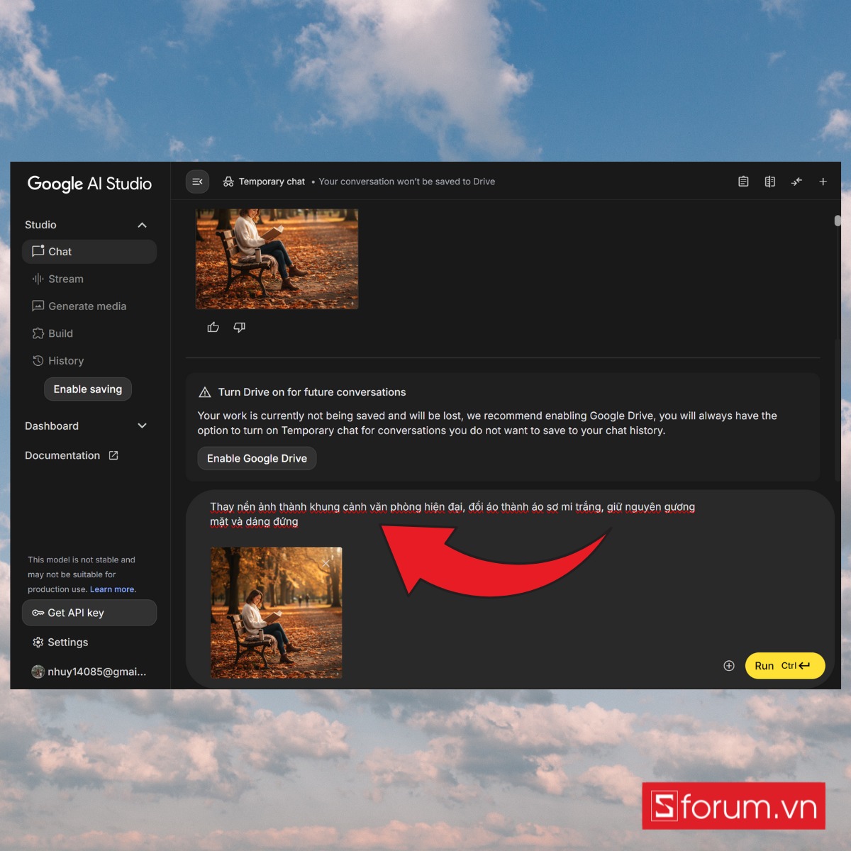 Hướng dẫn sử dụng Nano Banana chi tiết chỉnh sửa ảnh có sẵn bước 2