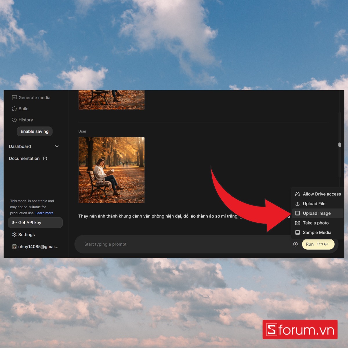Hướng dẫn sử dụng Nano Banana chi tiết chỉnh sửa ảnh có sẵn bước 1